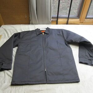 Cintas Jacket Mens Medium Gray Quilted Lined Full Zip Canvas Work Mechanics NEW‎